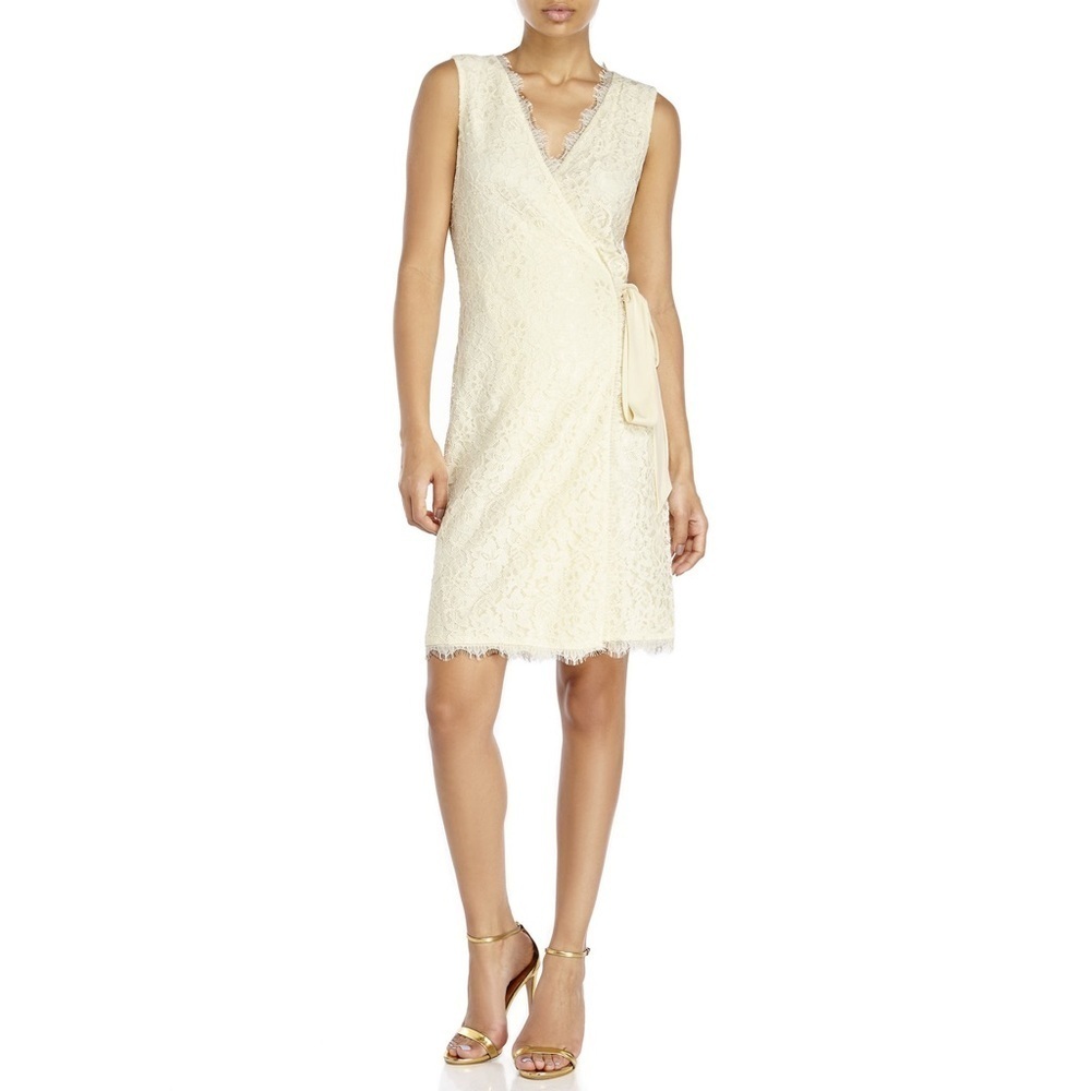 Diane Von Furstenberg lace silk wrap dress revolve Anthropologie size 10